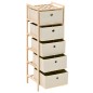 Aufbewahrungsregale mit 5 Stoffkörben 2 Stk. Beige Zedernholz Aufbewahrungsregale mit 5 Stoffkörben 2 Stk. Beige Zedernholz