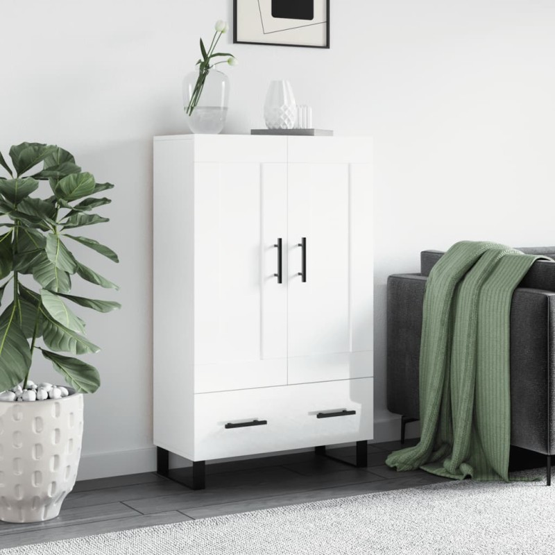 vidaXL Highboard Hochglanz-Weiß 69,5x31x115 cm Holzwerkstoff vidaXL Highboard Hochglanz-Weiß 69,5x31x115 cm Holzwerkstoff