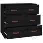 vidaXL Sideboard Schwarz 80x40x75 cm Massivholz Kiefer vidaXL Sideboard Schwarz 80x40x75 cm Massivholz Kiefer