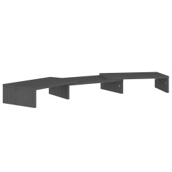 vidaXL Monitorständer Grau 80x24x10,5 cm Massivholz Kiefer