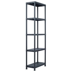 vidaXL Lagerregale 2 Stk. Schwarz 125 kg 60 x 30 x 180 cm Kunststoff