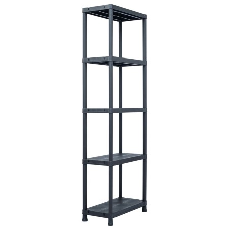 vidaXL Lagerregale 2 Stk. Schwarz 125 kg 60 x 30 x 180 cm Kunststoff
