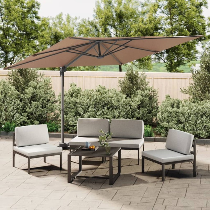 vidaXL Ampelschirm mit Aluminium-Mast Taupe 300x300 cm vidaXL Ampelschirm mit Aluminium-Mast Taupe 300x300 cm