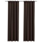vidaXL Verdunkelungsvorhänge Haken Leinenoptik 2 Stk. Taupe 140x225 cm vidaXL Verdunkelungsvorhänge Haken Leinenoptik 2 Stk. Taupe 140x225 cm