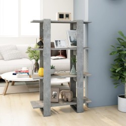 vidaXL Bücherregal/Raumteiler Betongrau 80x30x123,5 cm