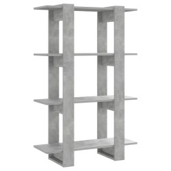 vidaXL Bücherregal/Raumteiler Betongrau 80x30x123,5 cm