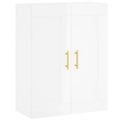 vidaXL Wandschrank Hochglanz-Weiß 69,5x34x90 cm Holzwerkstoff