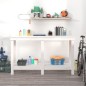 vidaXL Werkbank Weiß 140x50x80 cm Massivholz Kiefer vidaXL Werkbank Weiß 140x50x80 cm Massivholz Kiefer