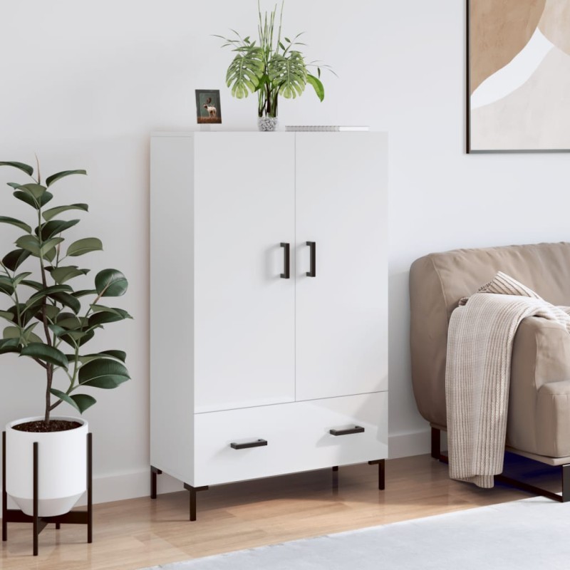 vidaXL Highboard Hochglanz-Weiß 69,5x31x115 cm Holzwerkstoff vidaXL Highboard Hochglanz-Weiß 69,5x31x115 cm Holzwerkstoff