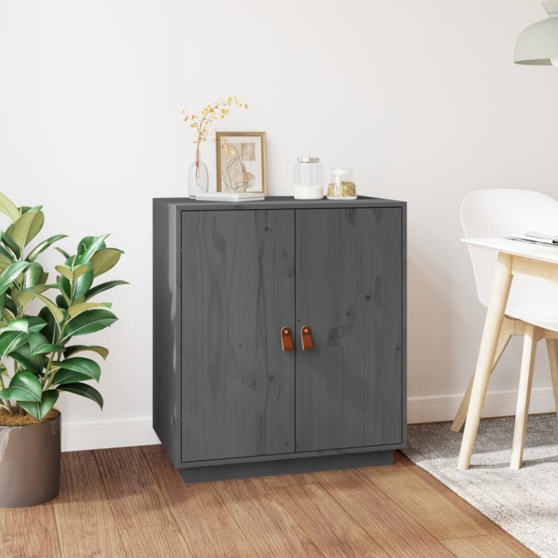 vidaXL Sideboard Grau 65,5x40x75 cm Massivholz Kiefer vidaXL Sideboard Grau 65,5x40x75 cm Massivholz Kiefer