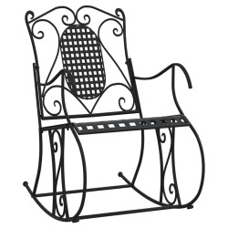 vidaXL Schaukelstuhl 84 cm Schwarz Stahl