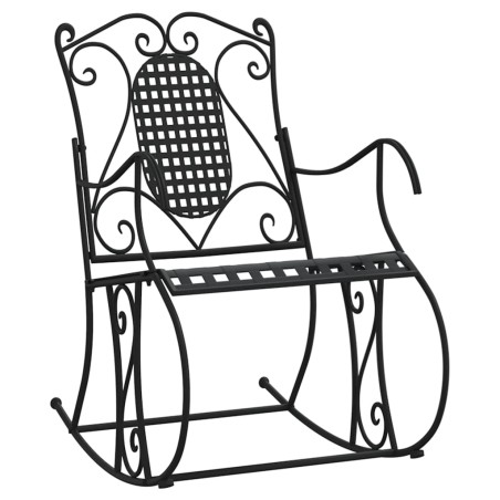 vidaXL Schaukelstuhl 84 cm Schwarz Stahl
