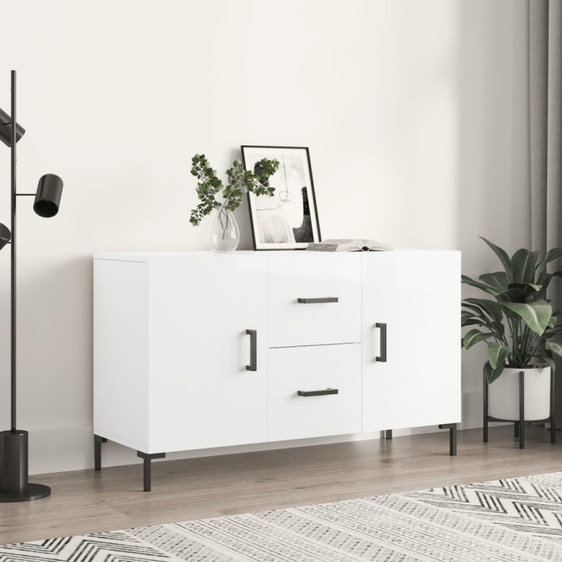 vidaXL Sideboard Hochglanz-Weiß 100x36x60 cm Holzwerkstoff vidaXL Sideboard Hochglanz-Weiß 100x36x60 cm Holzwerkstoff