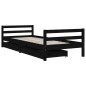 vidaXL Kinderbett mit Schubladen Schwarz 80x200 cm Massivholz Kiefer vidaXL Kinderbett mit Schubladen Schwarz 80x200 cm Massivholz Kiefer