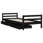 vidaXL Kinderbett mit Schubladen Schwarz 80x200 cm Massivholz Kiefer vidaXL Kinderbett mit Schubladen Schwarz 80x200 cm Massivholz Kiefer