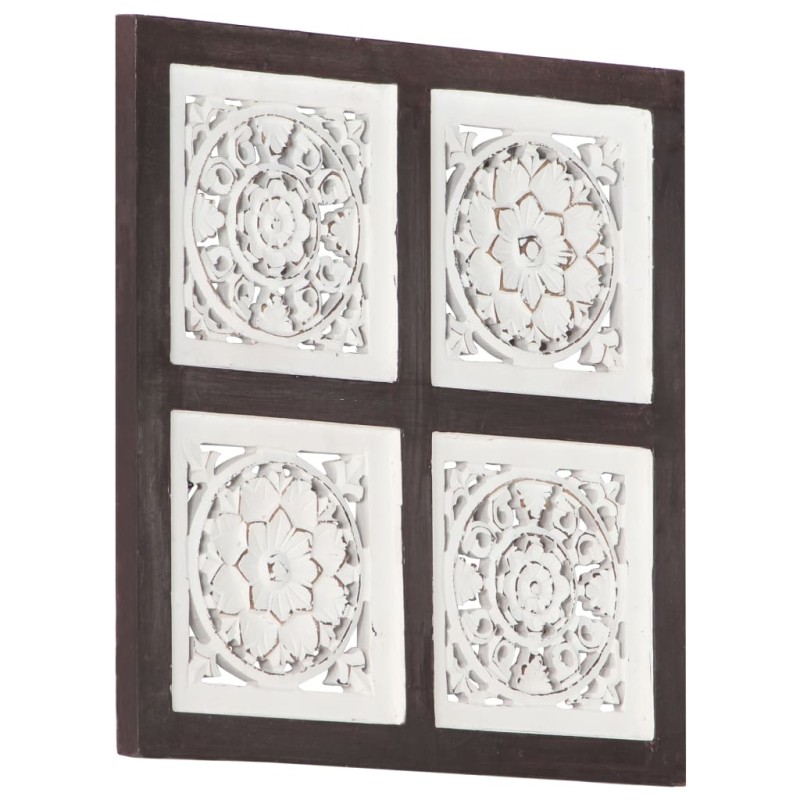 vidaXL Handgeschnitztes Wandpaneel MDF 40x40x1,5 cm Braun und Weiß vidaXL Handgeschnitztes Wandpaneel MDF 40x40x1,5 cm Braun und Weiß