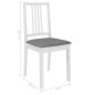 Esszimmerstühle mit Polstern 6 Stk. Weiß Massivholz Esszimmerstühle mit Polstern 6 Stk. Weiß Massivholz