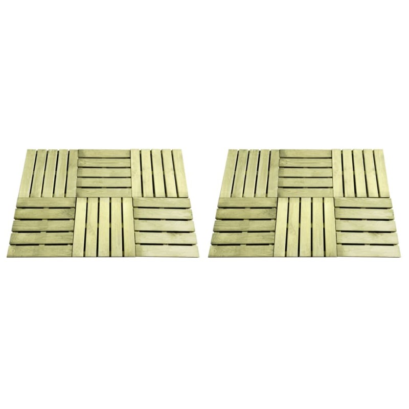 Terrassenfliesen 12 Stk. 50×50 cm Holz Grün Terrassenfliesen 12 Stk. 50×50 cm Holz Grün