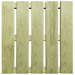 Terrassenfliesen 12 Stk. 50×50 cm Holz Grün