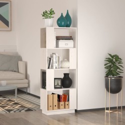 vidaXL Bücherregal/Raumteiler Weiß 51x25x132 cm Massivholz Kiefer