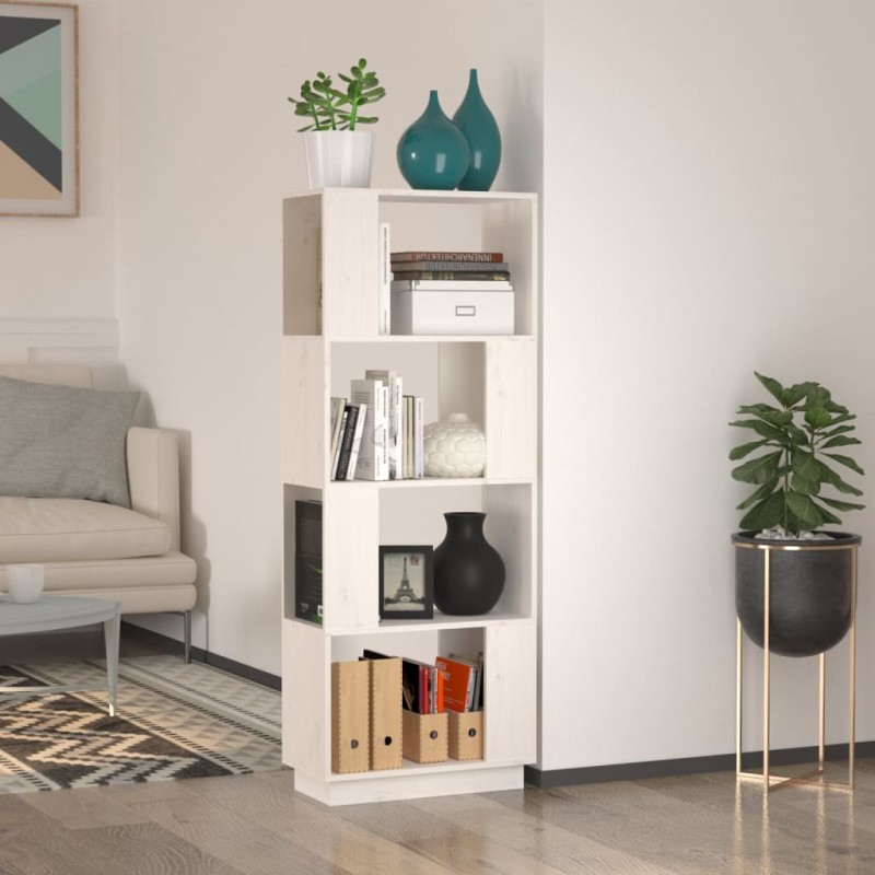 vidaXL Bücherregal/Raumteiler Weiß 51x25x132 cm Massivholz Kiefer vidaXL Bücherregal/Raumteiler Weiß 51x25x132 cm Massivholz Kiefer