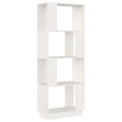 vidaXL Bücherregal/Raumteiler Weiß 51x25x132 cm Massivholz Kiefer