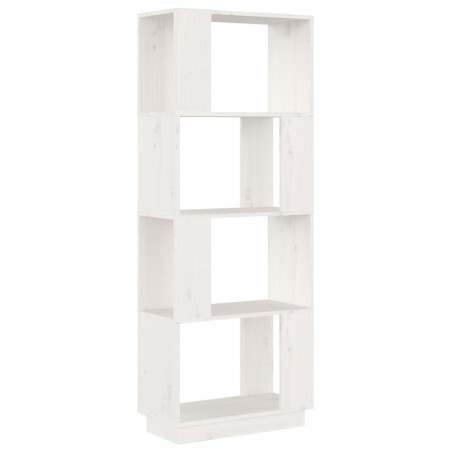 vidaXL Bücherregal/Raumteiler Weiß 51x25x132 cm Massivholz Kiefer