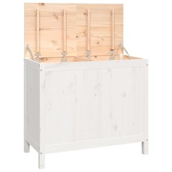 vidaXL Wäschetruhe Weiß 88,5x44x76 cm Massivholz Kiefer