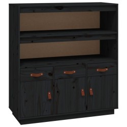 vidaXL Highboard Schwarz 100x40x108,5 cm Massivholz Kiefer