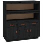 vidaXL Highboard Schwarz 100x40x108,5 cm Massivholz Kiefer vidaXL Highboard Schwarz 100x40x108,5 cm Massivholz Kiefer