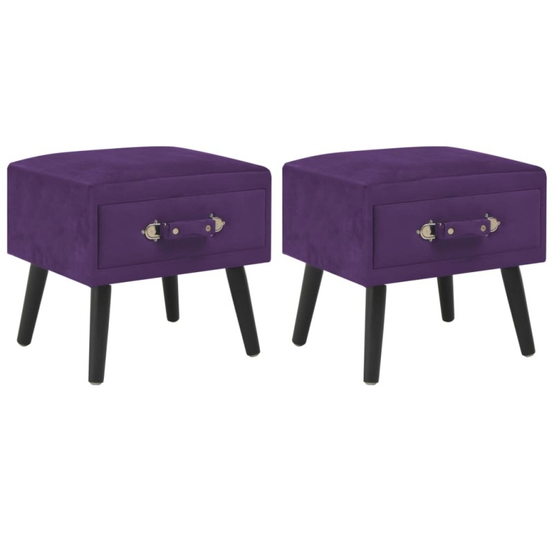 Nachttische 2 Stk. Dunkelviolett 40 x 35 x 40 cm Samt Nachttische 2 Stk. Dunkelviolett 40 x 35 x 40 cm Samt