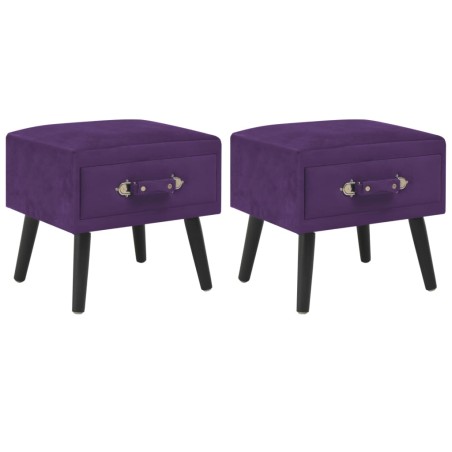Nachttische 2 Stk. Dunkelviolett 40 x 35 x 40 cm Samt