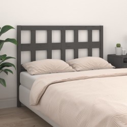vidaXL Kopfteil Grau 125,5x4x100 cm Massivholz Kiefer