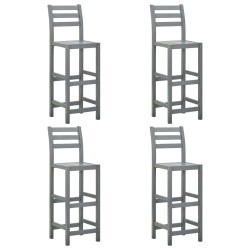 vidaXL Barhocker 4 Stk. Grau Massivholz Akazie 
