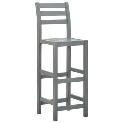 vidaXL Barhocker 4 Stk. Grau Massivholz Akazie 
