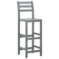 vidaXL Barhocker 4 Stk. Grau Massivholz Akazie vidaXL Barhocker 4 Stk. Grau Massivholz Akazie
