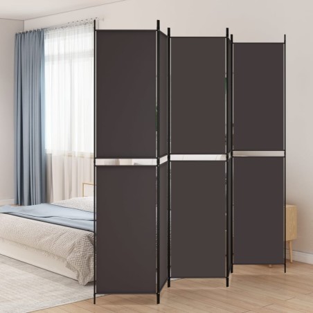 vidaXL 5-tlg. Paravent Braun 250x220 cm Stoff