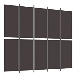vidaXL 5-tlg. Paravent Braun 250x220 cm Stoff
