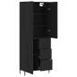 Highboard Schwarz 69,5x34x180 cm Holzwerkstoff Highboard Schwarz 69,5x34x180 cm Holzwerkstoff