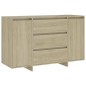 vidaXL Sideboard 3 Schubladen Sonoma-Eiche 120x41x75 cm Holzwerkstoff vidaXL Sideboard 3 Schubladen Sonoma-Eiche 120x41x75 cm Holzwerkstoff