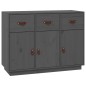 vidaXL Sideboard Grau 100x40x75 cm Massivholz Kiefer vidaXL Sideboard Grau 100x40x75 cm Massivholz Kiefer