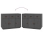 vidaXL Sideboard Grau 100x40x75 cm Massivholz Kiefer vidaXL Sideboard Grau 100x40x75 cm Massivholz Kiefer