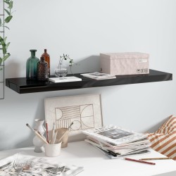 vidaXL Schwebendes Wandregal Hochglanz-Schwarz 90x23,5x3,8 cm MDF  