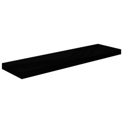 vidaXL Schwebendes Wandregal Hochglanz-Schwarz 90x23,5x3,8 cm MDF  