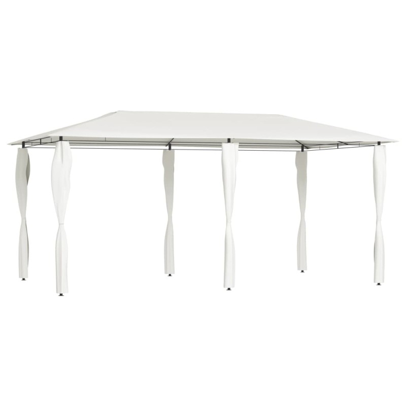 vidaXL Pavillon mit Pfostenabdeckungen 3x6x2,6 m Creme 160 g/m² 