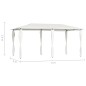 vidaXL Pavillon mit Pfostenabdeckungen 3x6x2,6 m Creme 160 g/m² 