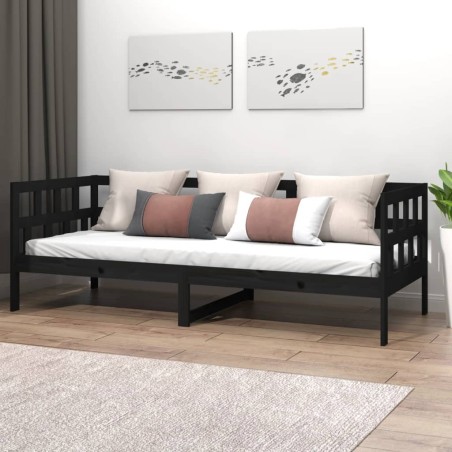 vidaXL Tagesbett Schwarz Massivholz Kiefer 80x200 cm