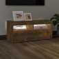 vidaXL TV-Schrank mit LED-Leuchten Räuchereiche 90x35x40 cm vidaXL TV-Schrank mit LED-Leuchten Räuchereiche 90x35x40 cm