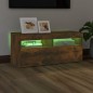 vidaXL TV-Schrank mit LED-Leuchten Räuchereiche 90x35x40 cm vidaXL TV-Schrank mit LED-Leuchten Räuchereiche 90x35x40 cm