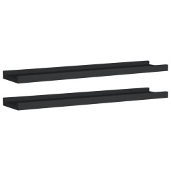 vidaXL Bilderleisten 2 Stk. Schwarz 60x9x3 cm MDF 